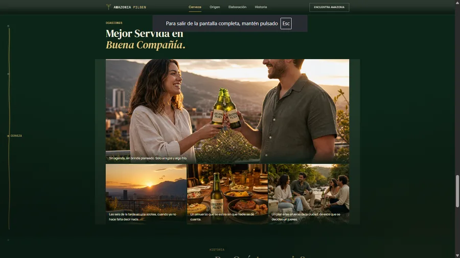 Sitio web de Amazonia Pilsen, cerveza artesanal de Bogotá